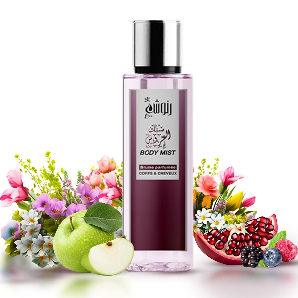 Body Mist naturel Musc Arouss Rannoucha parfum musqué floral pour corps et cheveux