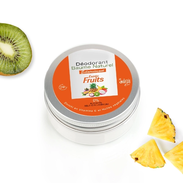 Déodorant Exotic Fruits ananas mangue kiwi sans sels d’aluminium.