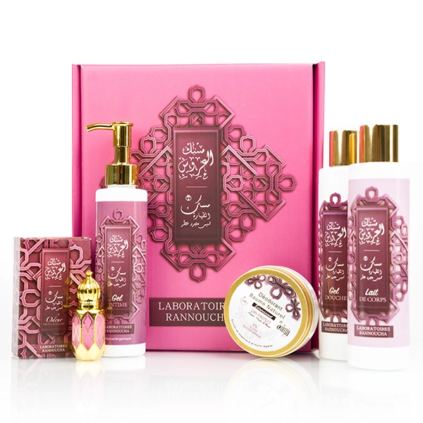 Pack Musk Arouss soins corps et intime : gel douche, lait corporel, gel intime, déodorant et musc
